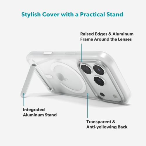 Epico HeroStand Pro Mag+ Case for iPhone 18 Pro/17 Pro - Matte Transparent