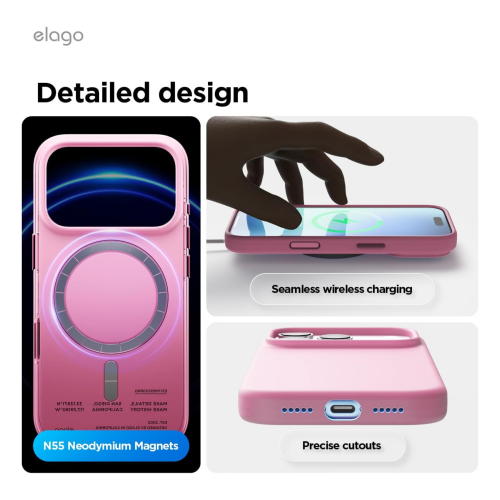 Elago Magnetic Silicone Case for iPhone 18 Pro Max/17 Pro Max - Hot Pink