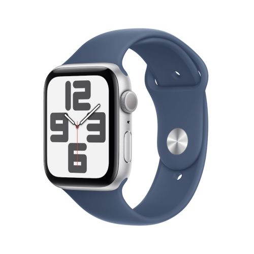 Apple Watch SE 2024 GPS 44mm Silver Aluminium - Denim Sport Band - S/M