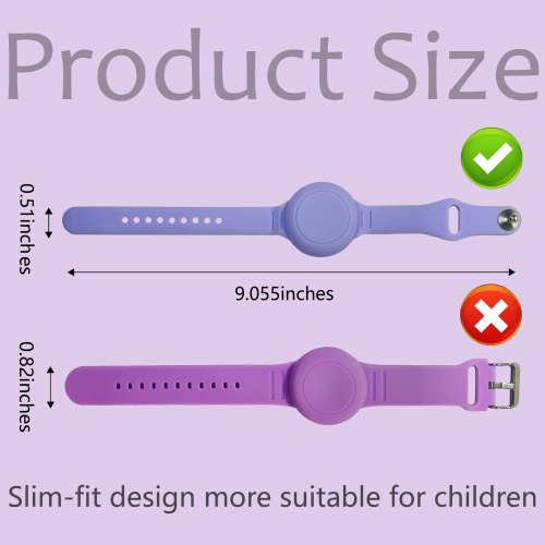 OFKOZ Waterproof Kids Bracelet for Airtag - Black