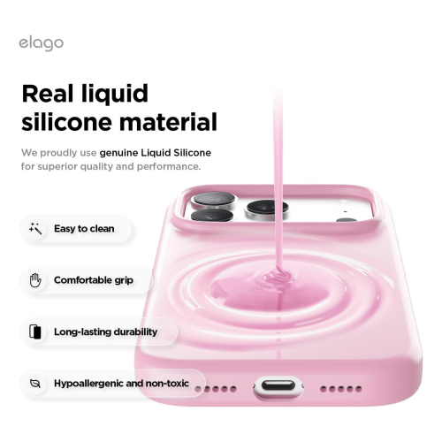 Elago Magnetic Silicone Case for iPhone 18 Pro/17 Pro - Hot Pink