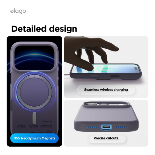 Elago Magnetic Silicone Case for iPhone 18 Pro Max/17 Pro Max - Jean Indigo