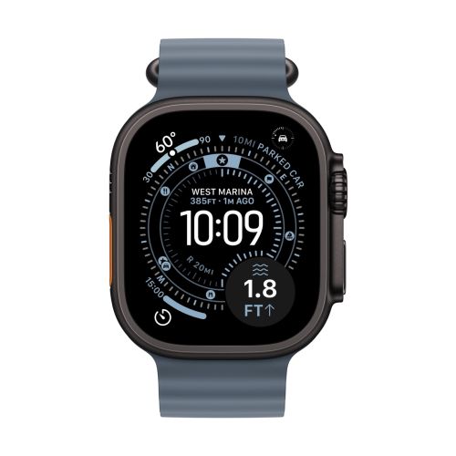 Apple Watch 49mm Anchor Blue Ocean Band - Black Titanium Finish