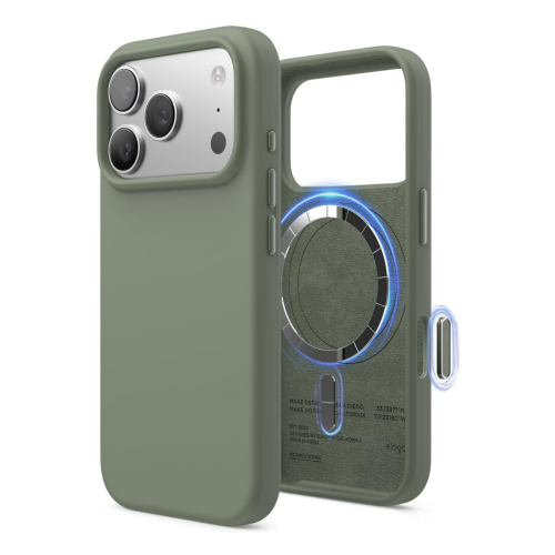 Elago Magnetic Silicone Case for iPhone 18 Pro Max/17 Pro Max - Khaki Green
