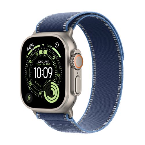 DEMO Apple Watch Ultra 3GPS + Cellular49mmNatural Titanium - Blue/Bright Blue Trail Loop - M/L