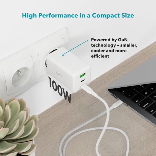 Epico 100W GaN Charger (2x USB-C, 1x USB-A)