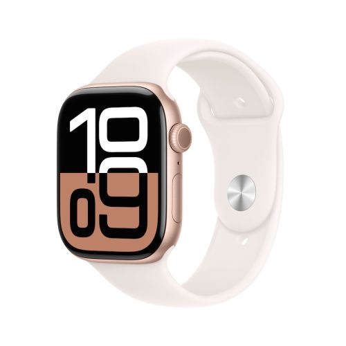 DEMO Apple Watch Series 10 GPS 46mm Rose Gold Aluminium - Light Blush Sport Band - S/M