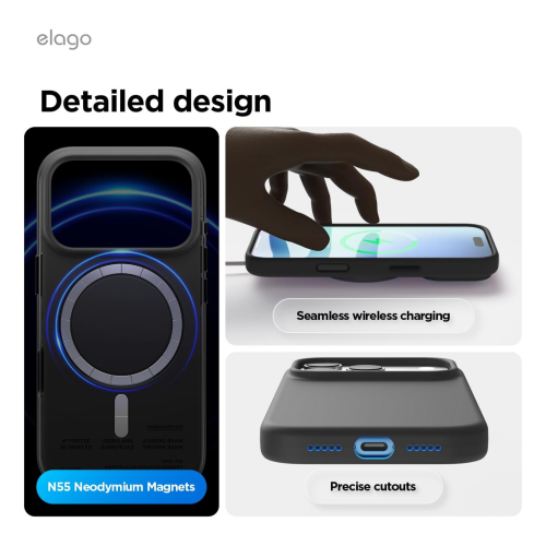 Elago Magnetic Silicone Case for iPhone 18 Pro/17 Pro - Black