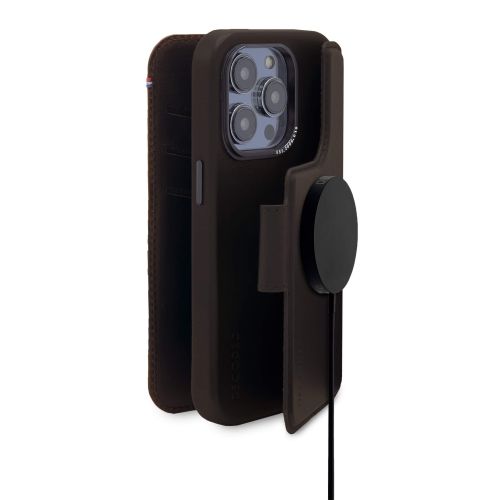 DECODED Leather Detachable Wallet Case w/MagSafe  for iPhone 14 Pro Max - Chocolate Brown