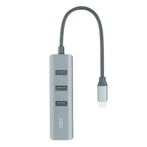 aiino Link USB-C Hub - 3 USB-A and Ethernet - Space Grey - C&C