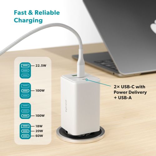 Epico 100W GaN Charging Bundle (2x USB-C, 1x USB-A)