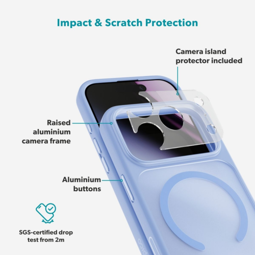 C&C HeroMatte Pro Mag+ Case for iPhone 18 Pro/17 Pro - Light Blue