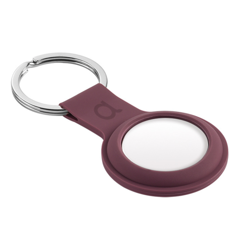 C&C AirTag Silicone Holder with Keychain - Red Plum