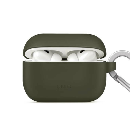 UNIQ Silicone Cover w/ Hook for Airpods Pro 2 - Moss Green
