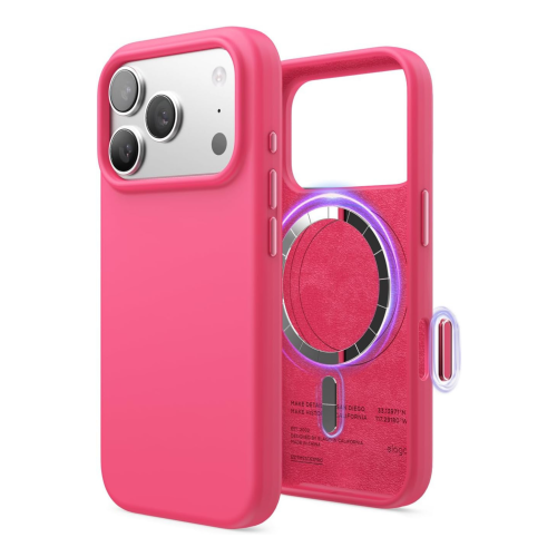 Elago Magnetic Silicone Case for iPhone 18 Pro/17 Pro - Ice Red