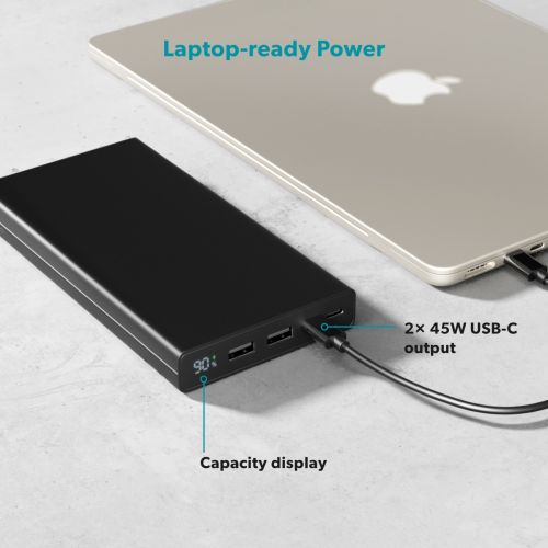 Epico 45W Aluminium Power Bank 30 000mAh - Black