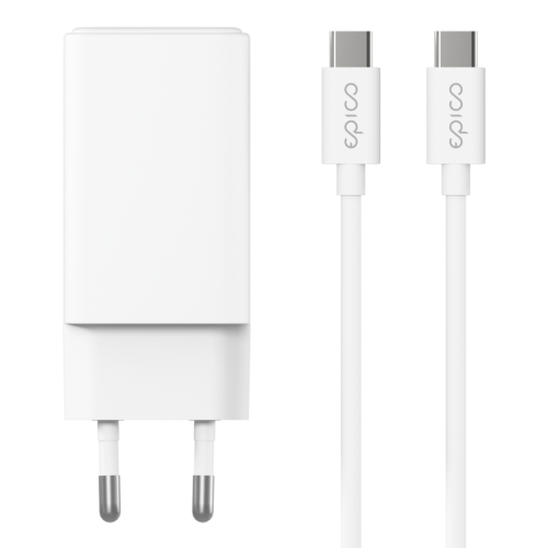 Epico 65W GaN Charger with USB-C Cable (2x USB-C, 1x USB-A)