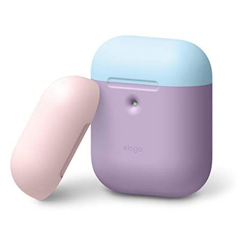 Elago Silicone Cover for Airpods 2nd Gen - Lavanda with Blue/Pink top