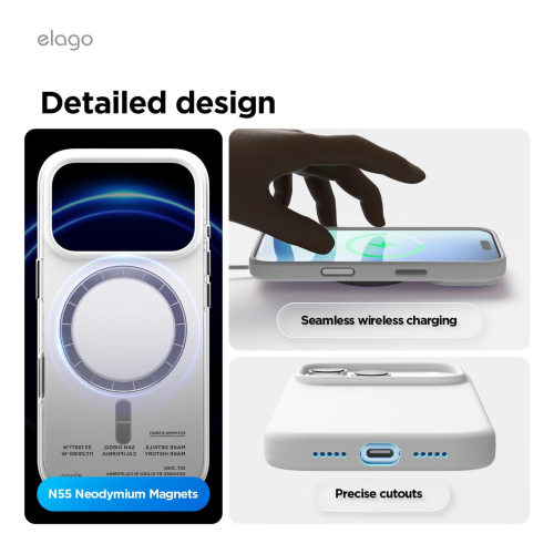 Elago Magnetic Silicone Case for iPhone 18 Pro Max/17 Pro Max - White