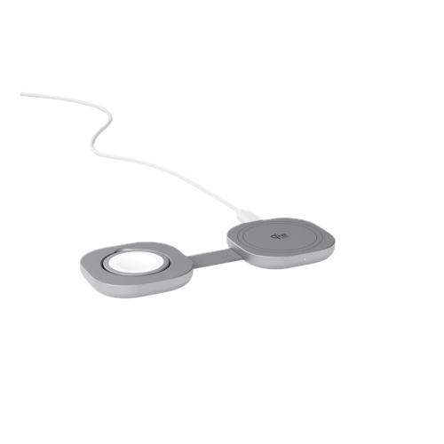 Epico UltraBase EF35 Qi2 (25W) MagSafe Compatible Foldable 2-in-1 Wireless Charger - Silver